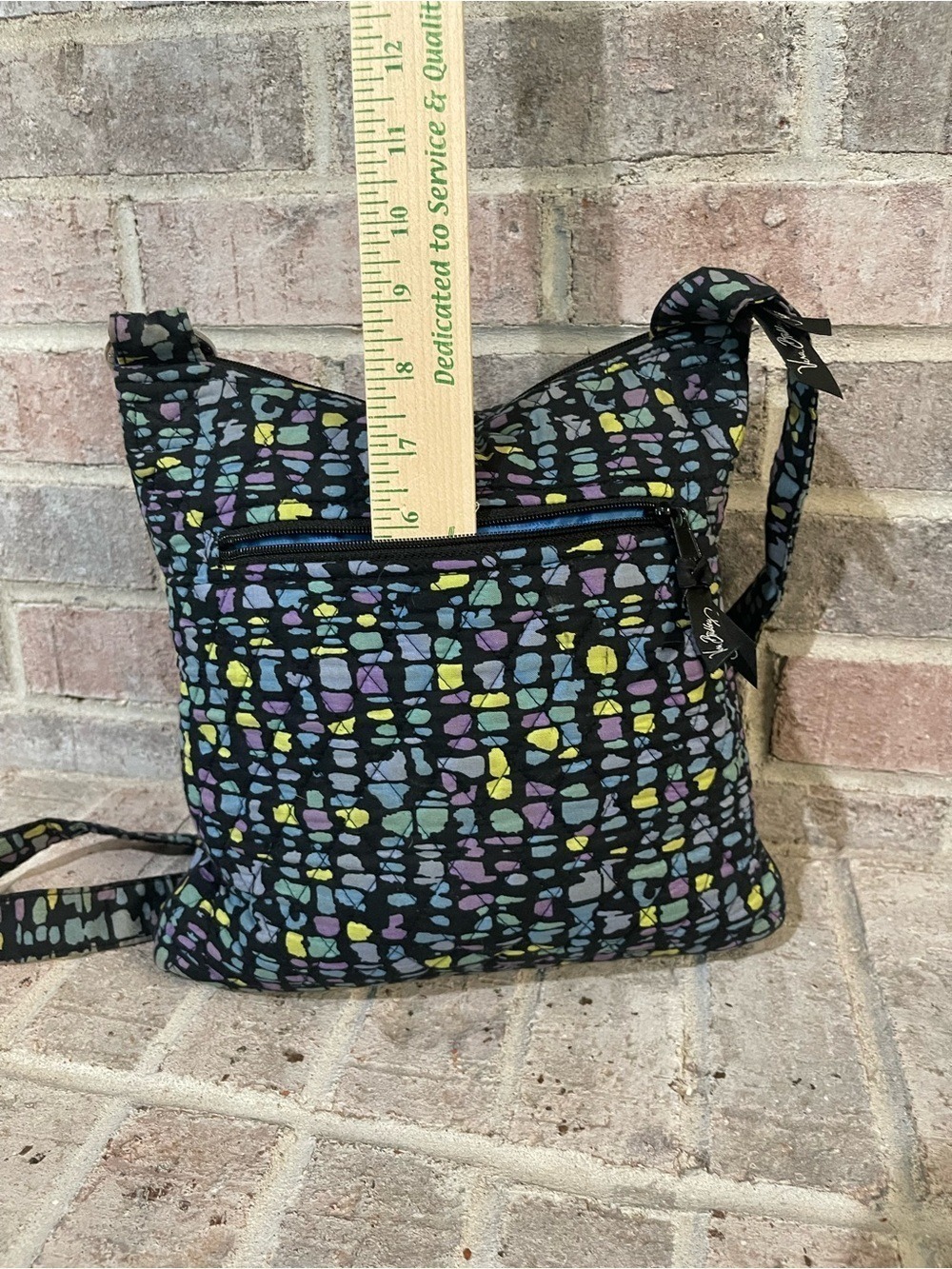 Vera Bradley Black Multi Pebble Print Crossbody Shoulder Bag - Picture 6 of 9